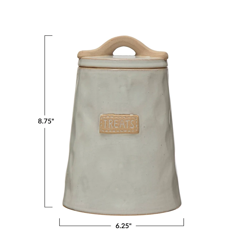 Hello Honey® 9" White Stoneware Pet Treat Canister with Lid