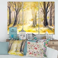 Designart - Bright Sunshine Through The Forest Trees I