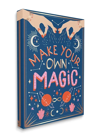Stupell Industries Make Your Magic Phrase Fashion Hands and Constellations Canvas Wall Art
