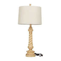 Brown Polystone Table Lamp Set of 2 14", 31"