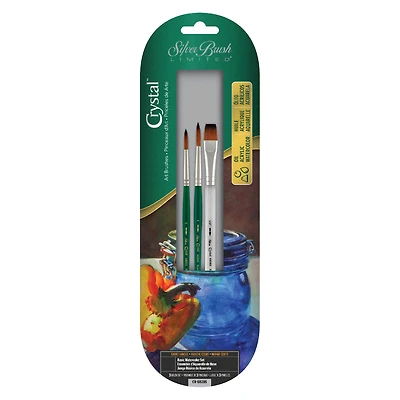 Silver Brush Limited Crystal™ Golden Taklon Basic Watercolor Brushes Set