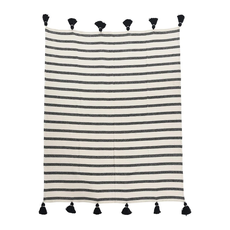 Hello Honey® Striped Cotton Throw Blanket with Tassels