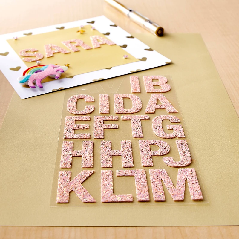 Blush Glitter Alphabet Stickers by Recollections™
