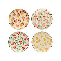 Hello Honey® 8" Round Stoneware Plate with Holiday Pattern Set