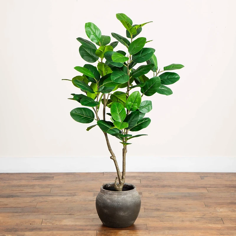 4ft. Artificial Audrey Ficus Tree in Rustic Decorative Planter