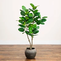 4ft. Artificial Audrey Ficus Tree in Rustic Decorative Planter