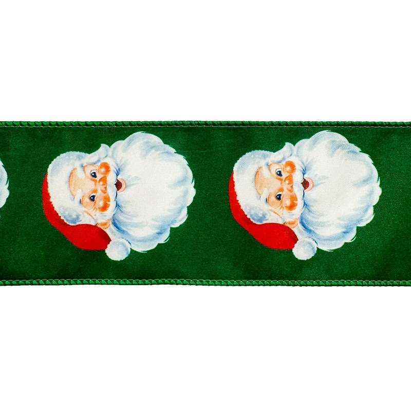 2.5" x 20ft. Green Santa Wired Ribbon by Celebrate It®