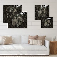 Designart - Black and Gold Tropical Leaves I