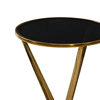 2ft. Gold & Black Modern Aluminum Accent Table