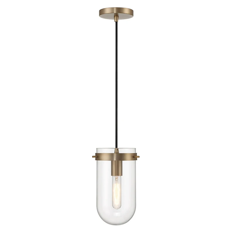 Hello Honey® Atwood Brushed Bronze Modern Minimalist Glass & Metal Ceiling Light
