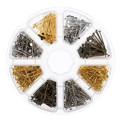 John Bead Head Pins Assortment Round 8 Slot Jewelry Findings & Making Kit, 1030ct.