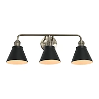Hello Honey® Robert Stevenson Lighting Josie Metal 3-Light Vanity with Shades