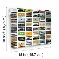 RoomMates Retro Cassettes Peel & Stick Wallpaper