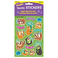 Trend Enterprises® Thoughtful Sloths Sparkle STICKERS®, 6 Packs of 32