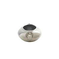 24" Silver Aluminum Contemporary Elongated Bowl