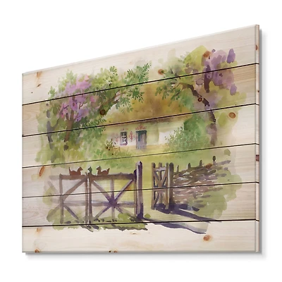 Designart - Painting Of Rustic Cottage In The Woods