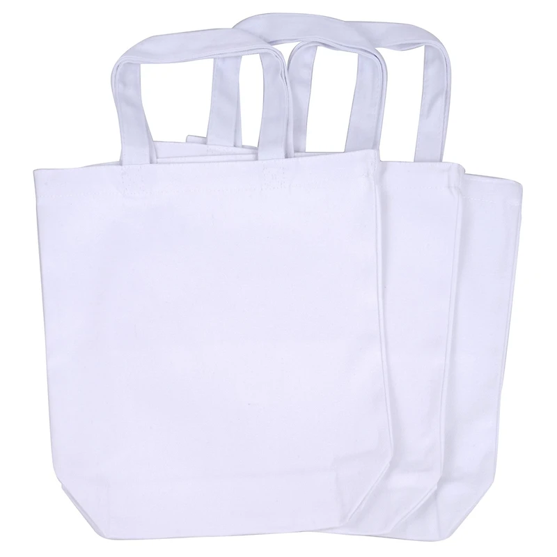 12 Packs: 3 ct. (36 total) White Cotton Tote Bags by Make Market®