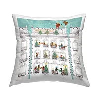 Stupell Industries Rooftop Santa Claus Urban Town Throw Pillow