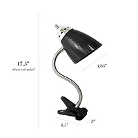 LimeLights 17.5" Flossy Flexible Gooseneck Clip Light Desk Lamp