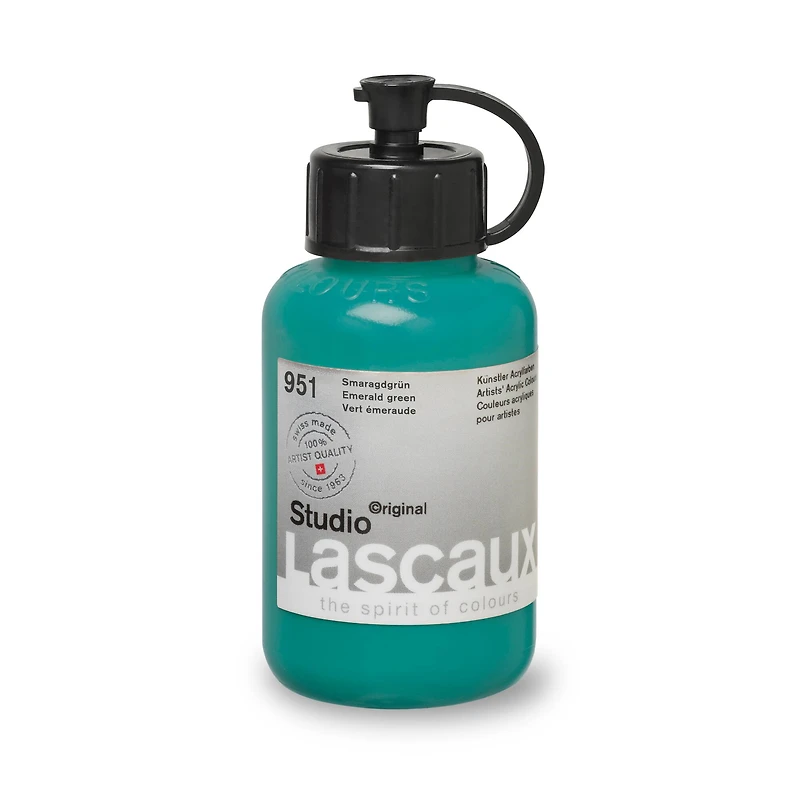 Lascaux Studio Emerald Green Acrylic Bottle, 85mL