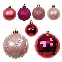 44 Pack 44mm & 120mm Pink Shatterproof Ball Ornaments by Ashland®