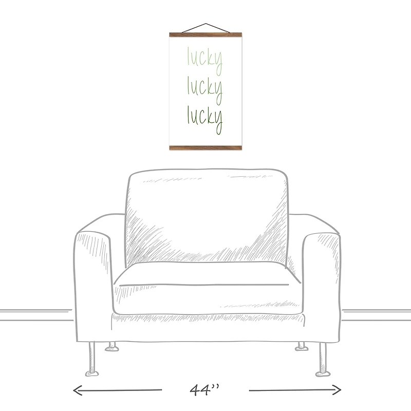Simple Lucky Ombre Hanging Canvas 12" x 18" Teak Hanging Canvas