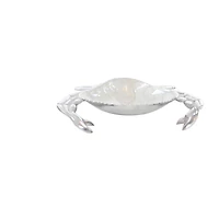 Set of 3 Silver Aluminum Coastal Serving Bowl, 11" x 1"