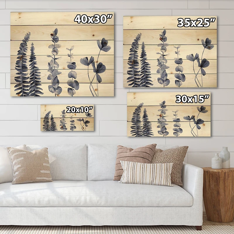 Designart - Navy Blue Eucalyptus I