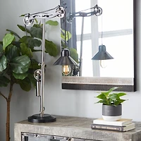 34" Black Metal Industrial Table Lamp