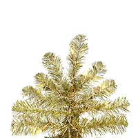 5.5ft. Pre-Lit Champagne Upside Down Artificial Christmas Tree, Warm White Dura-Lit® LED Lights