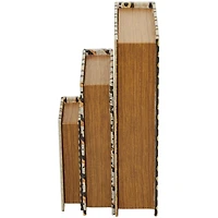 Brown Stripe & Chain Print Faux Leather Faux Book Box Set