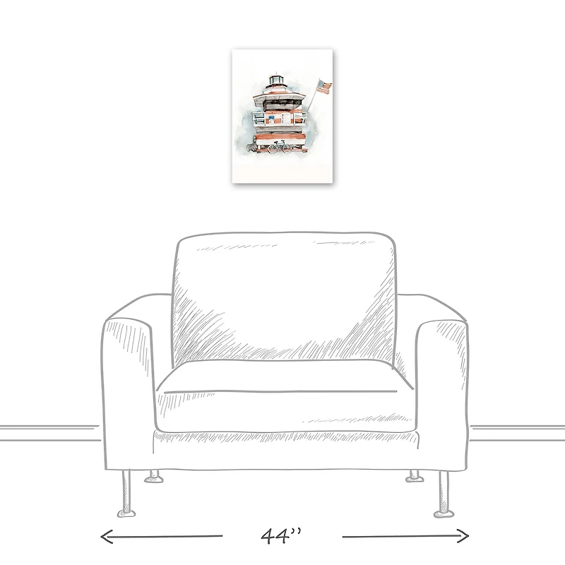 Life Guard Station 12" x 16" Canvas Wall Art