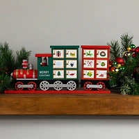 16.5" Locomotive Train Wood Christmas Advent Calendar