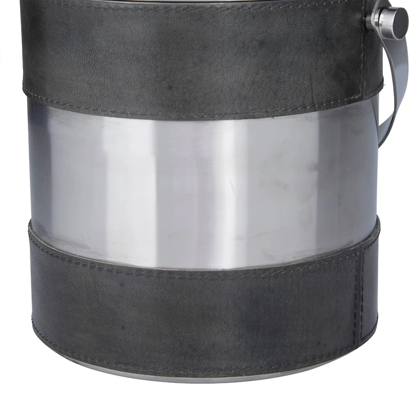 The Novogratz Grey Modern Ice Bucket, 8" x 7" x 12"