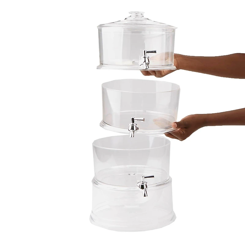 Mind Reader 3-Tier Clear Beverage Drink Dispenser with Spigot