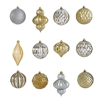 12ct. 4" Gold & Silver Shatterproof Luxe Ornament Set
