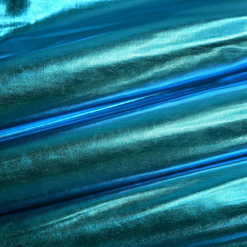 Feldman Turquoise Foiled Stretch Knit Fabric