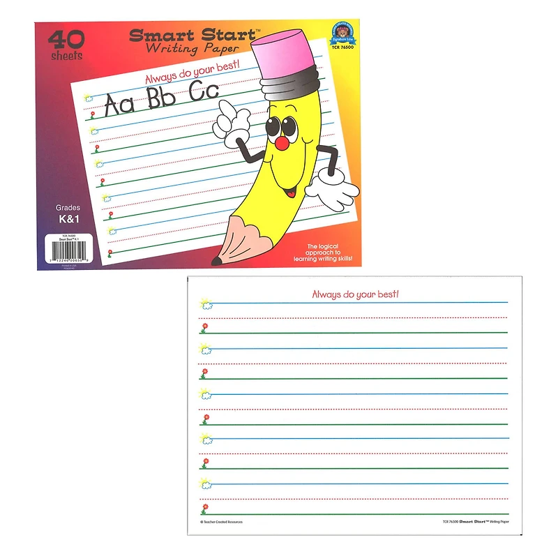 Teacher Created Resources Smart Start™ K-1 Writing Paper, 3 Packs of 40