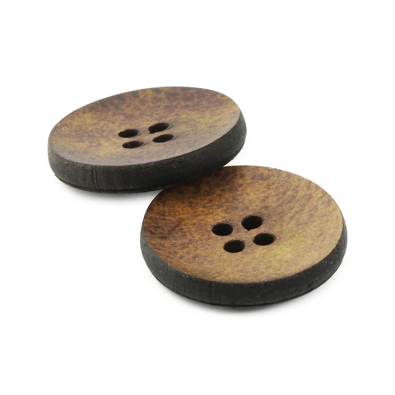 Dritz® 23mm Medium Brown Recycled Leather Round Button, 6ct.