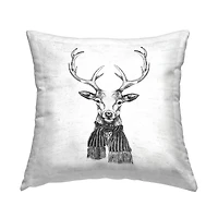 Stupell Industries Winter Deer Wearing Scarf Throw Pillow