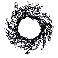 24" Black Halloween Twig Wreath