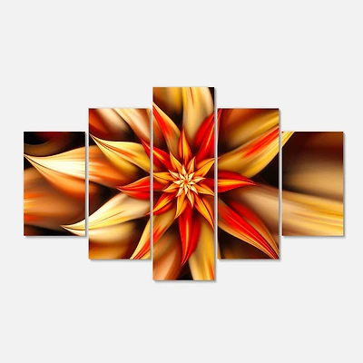 Designart - Beautiful Brown Flower Petals - Brown - Floral Canvas Art Print