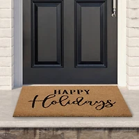 30" Happy Holidays Natural Coir Christmas Doormat