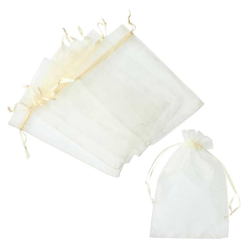 15 Packs: 12 ct. (180 total) Large Ivory Organza Favor Bags by Celebrate It™ Occasions™