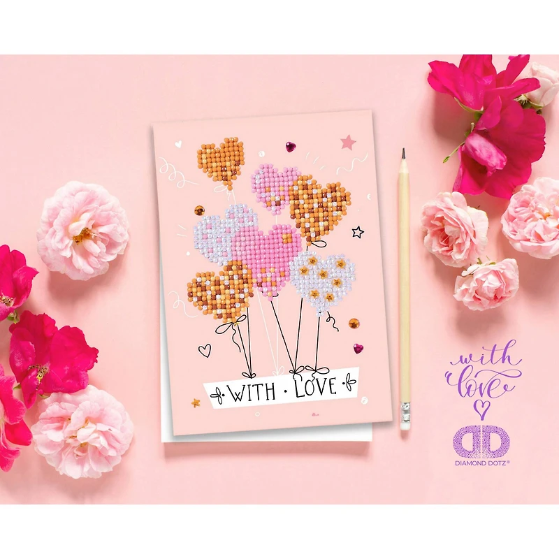 Diamond Dotz® Love Balloons Diamond Painting Greeting Card Kit
