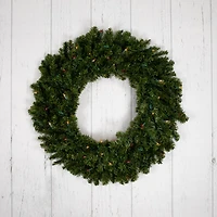 30" Pre-Lit Christmas Artificial Canadian Pine Wreath