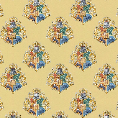 Harry Potter Yellow Watercolor Crest Precut Cotton Fabric