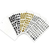 Black, Gold, Silver & White Classic Letter & Number Stickers by Recollections™