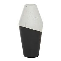 Black Ceramic Contemporary Vase, 12" x 6" x 6"
