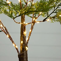3ft. Pre-Lit Artificial Cypress Tree with Warm White LED Lights